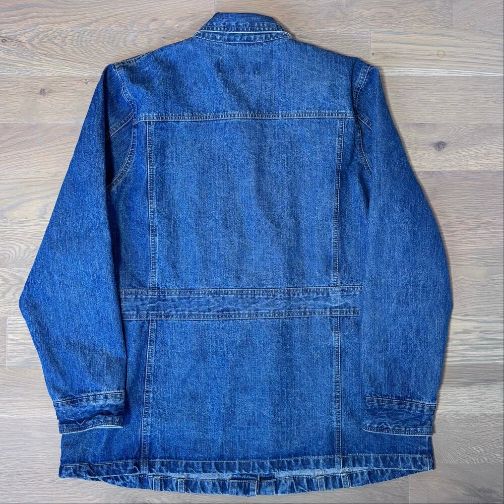 VTG Y2K Havana Jacks Cafe Denim Chore Jacket Longline Western Americana Women XL - Picture 4 of 7